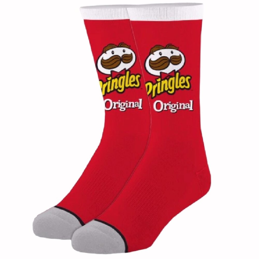 Pringles Original Chips Can Logo Athletic Crew Socks - NEW Fast Ship